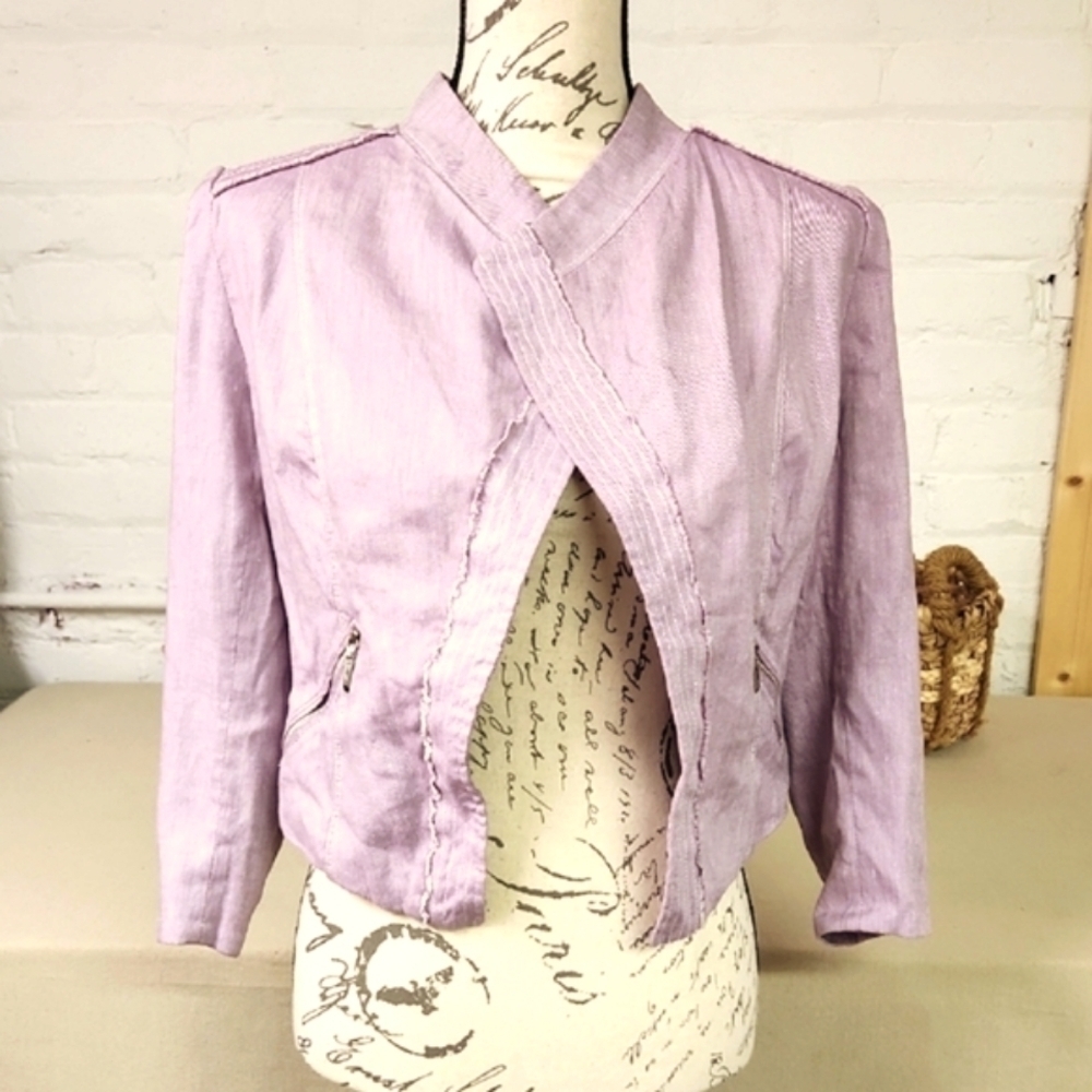 White House Black Market Lavender Linen Lined Size 2